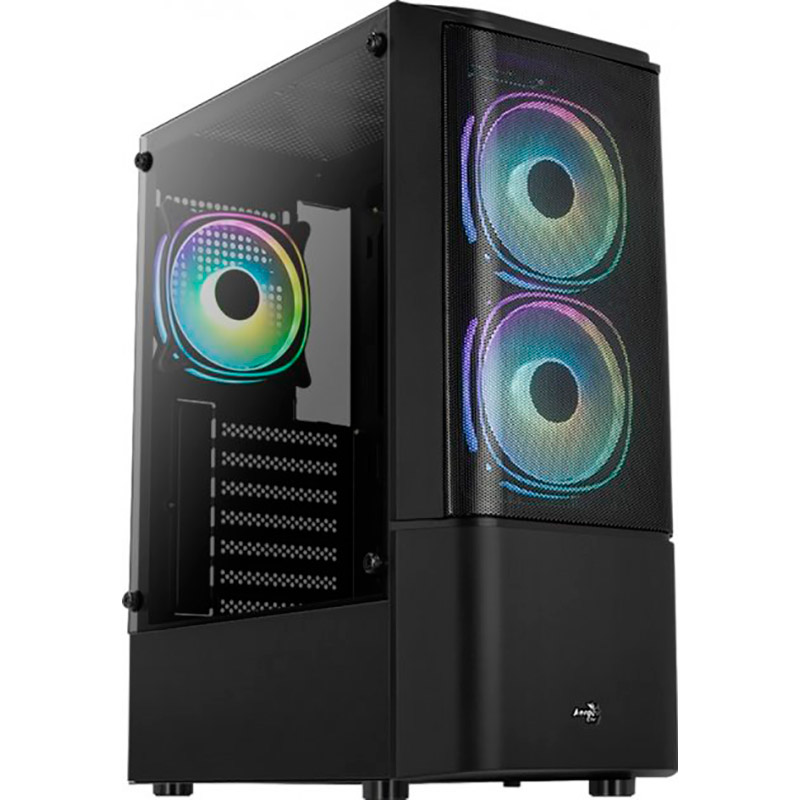 Корпус AEROCOOL Quantum Mesh-G-BK-v2 Black Mid Tower FRGB (QuantumMesh-G-BK-v2)