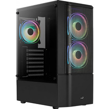 Корпус AEROCOOL Quantum Mesh-G-BK-v2 Black Mid Tower FRGB (QuantumMesh-G-BK-v2)