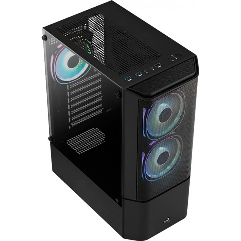 Корпус AEROCOOL Quantum Mesh-G-BK-v2 Black Mid Tower FRGB (QuantumMesh-G-BK-v2) Тип Midi-Tower