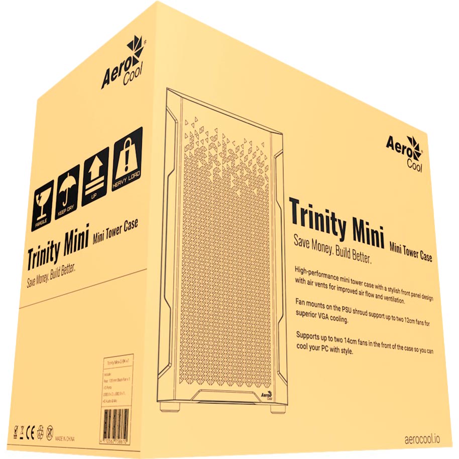 Заказать Корпус Aerocool Trinity Mini Tempered glass (Trinity Mini-G-BK-v2 Black)