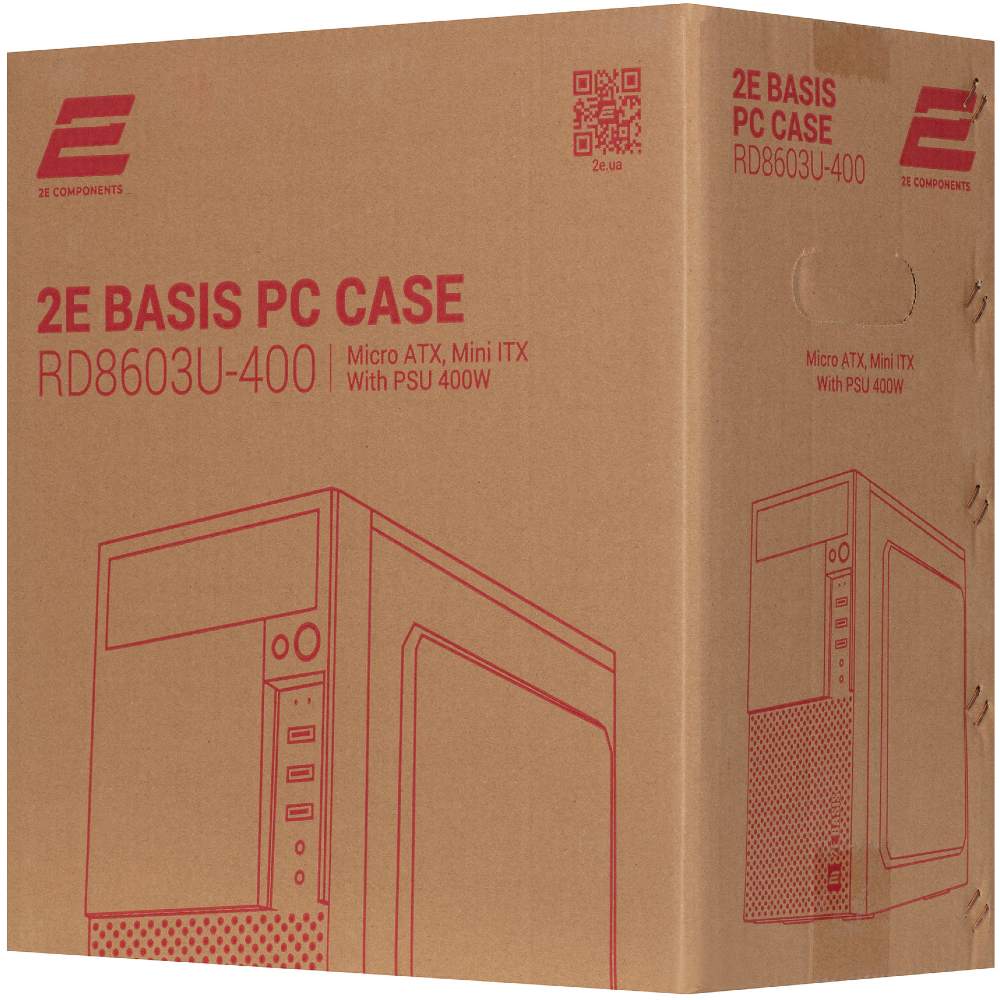 Зображення Корпус 2E BASIS з БП 2EATX400 MiniT Black (2E-RD8603U-400)