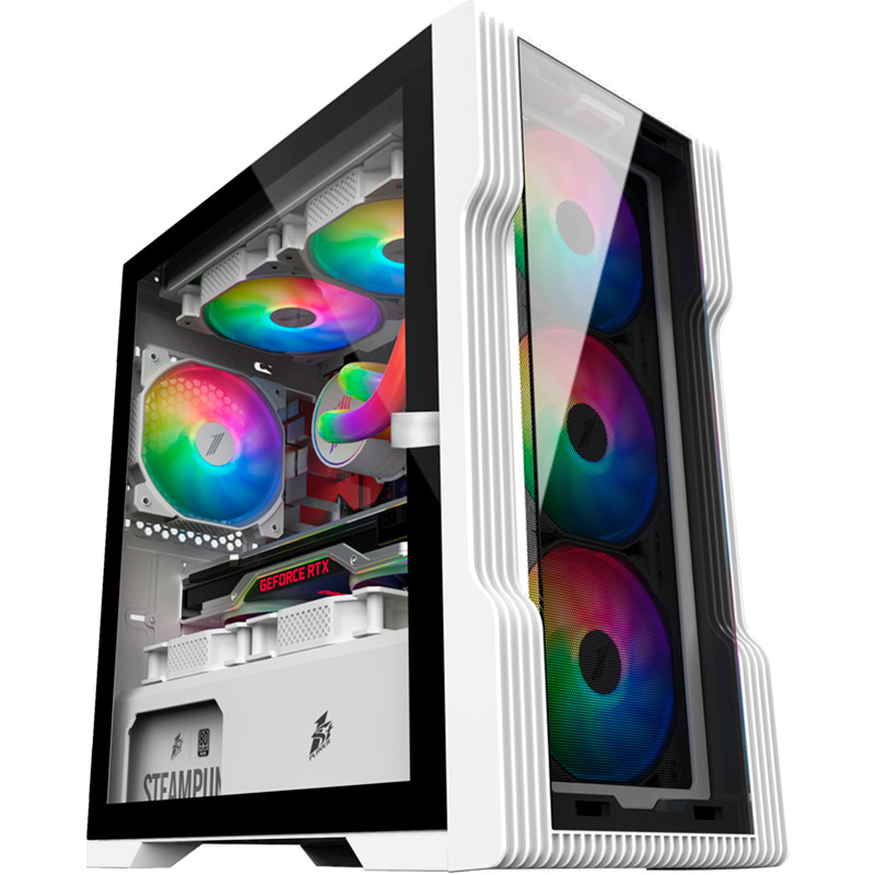 

Корпус 1STPLAYER T3-G-4F1-W-WH White, T3-G-4F1-W-WH White без БП