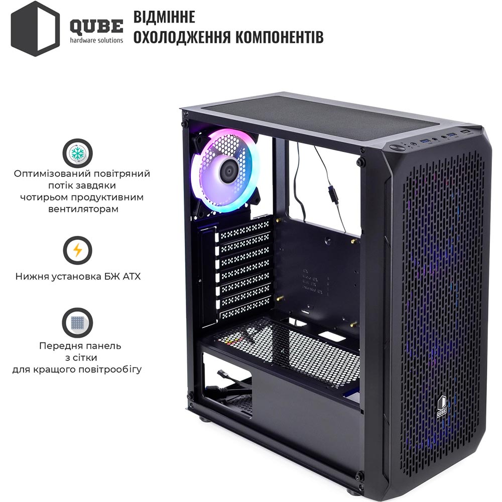 Зовнішній вигляд Корпус QUBE SHADOW Black (SHADOW_FCNU3)