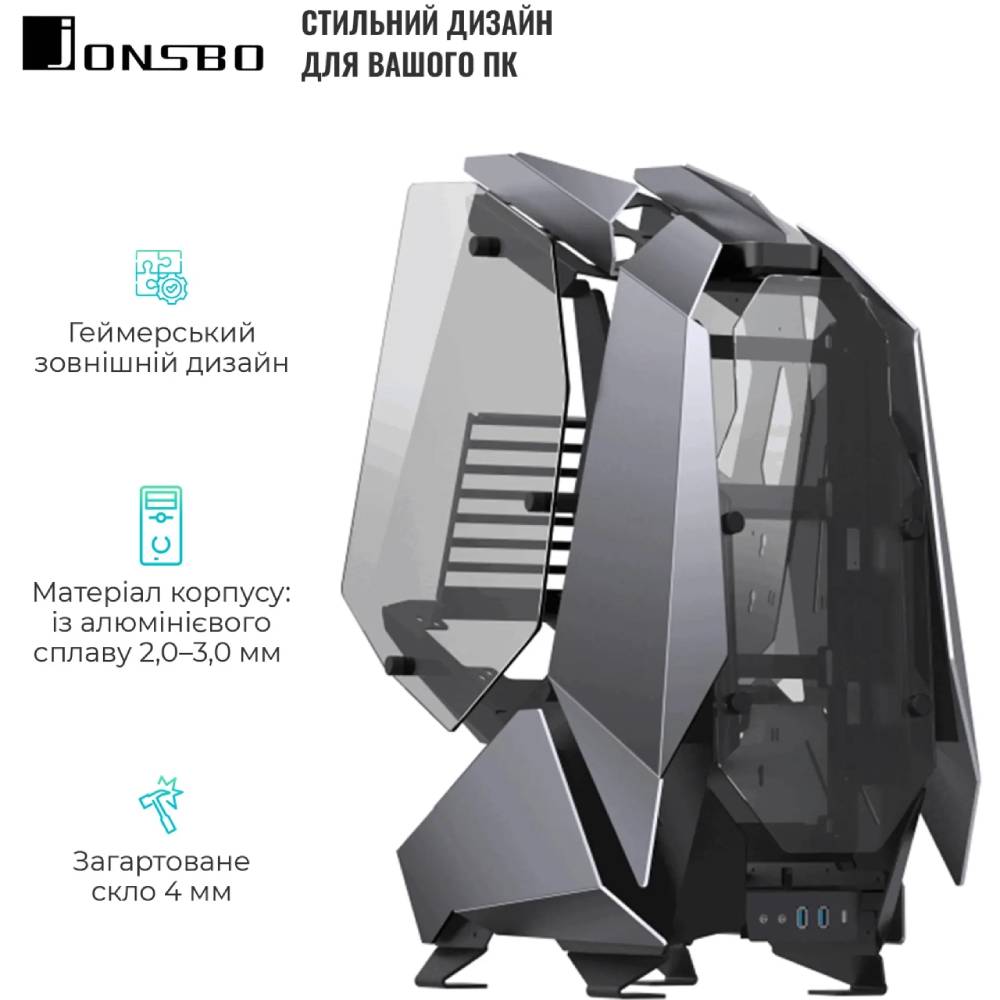 Корпус JONSBO MOD5 Gray Максимальна довжина відеокарти 400