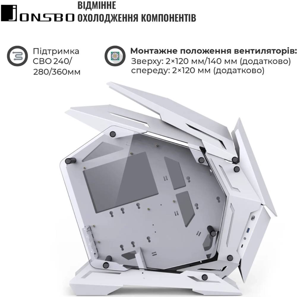 Корпус JONSBO MOD-3 mini White Размер материнской платы (макс.) micro-ATX