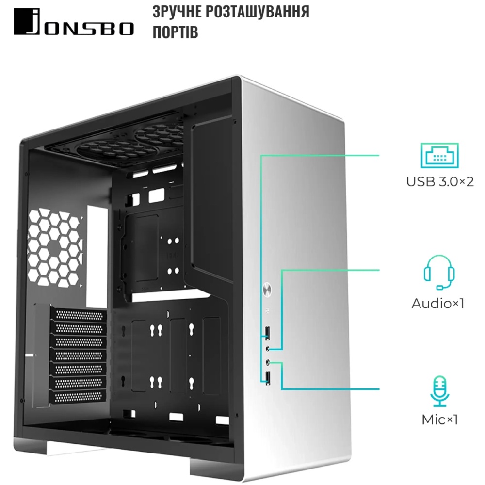 Зображення Корпус JONSBO U5 Aluminum Silver