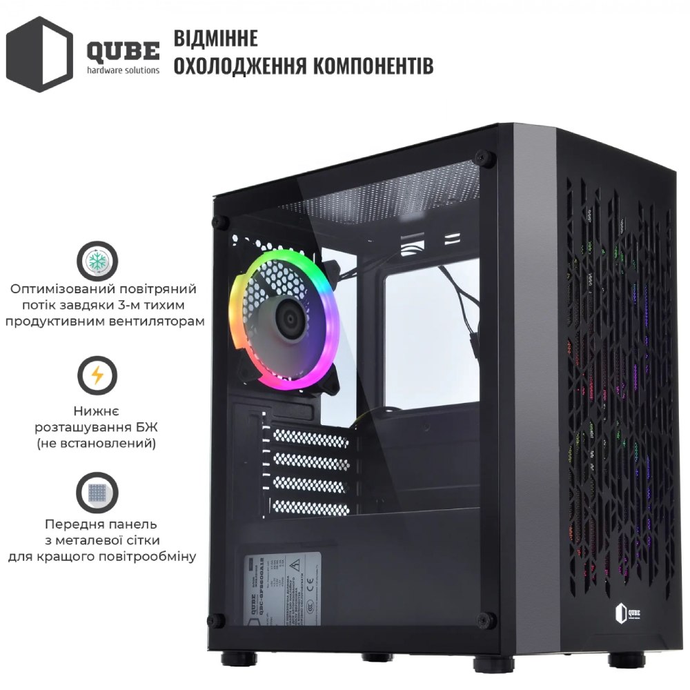 Корпус QUBE BLOCK Black (BLOCK_FMMU3) Розмір материнської плати (макс.) micro-ATX