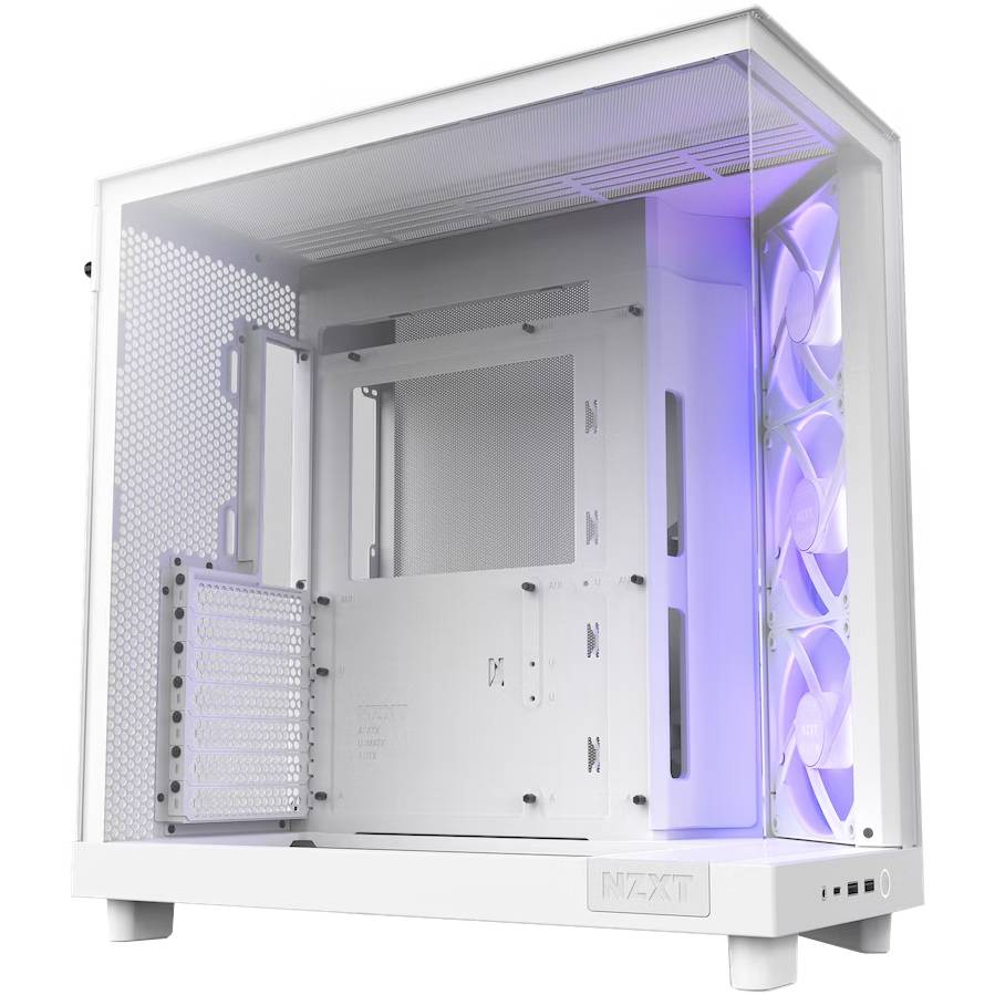 Корпус NZXT H6 Flow RGB All White (CC-H61FW-R1) Призначення для настільного комп'ютера