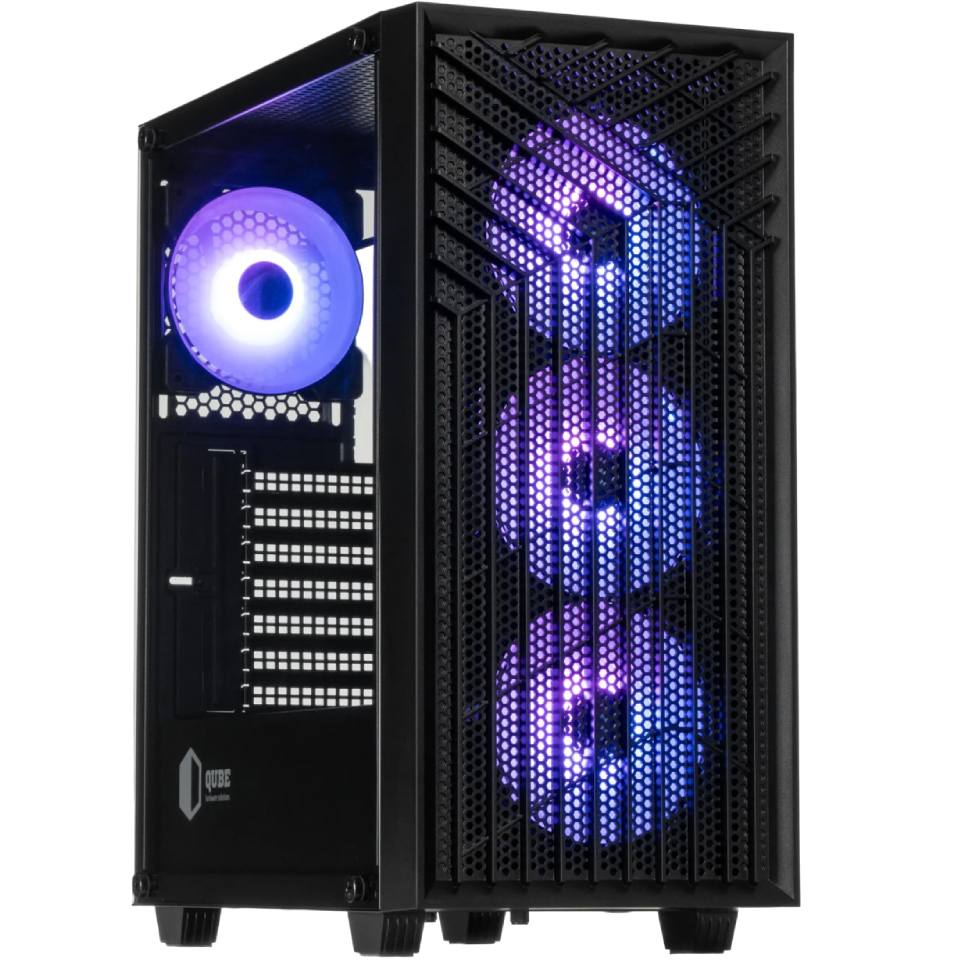 Корпус QUBE GERYON Black 4Fan (QBGERYON_FFBNU3) Призначення для настільного комп'ютера