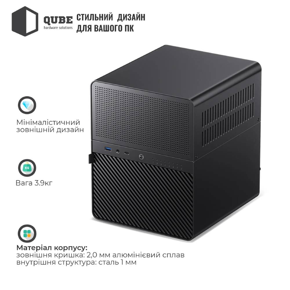 Корпус JONSBO N3 Black Тип Mini (Micro)-Tower