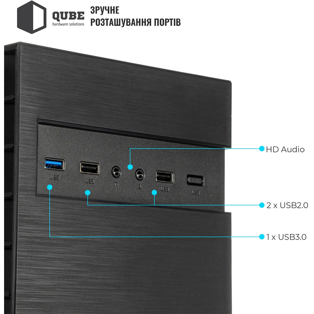 В Украине Корпус QUBE QB27M 400W Black (QB27M_MN4U3)