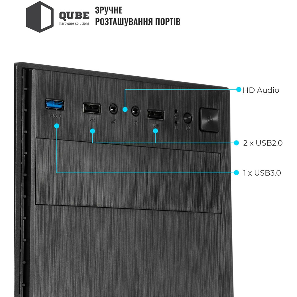 Изображение Корпус QUBE QBG10M 400W Black (QBG10M_MN4U3)