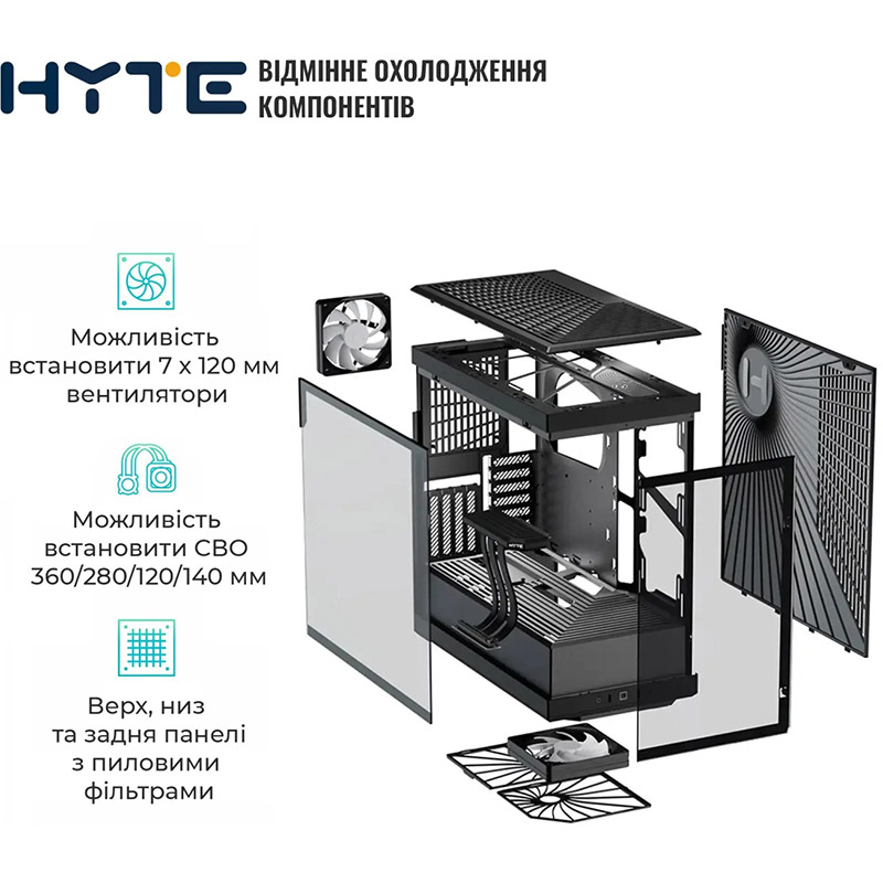 Корпус HYTE Y40 Black (CS-HYTE-Y40-B) Назначение для настольного компьютера