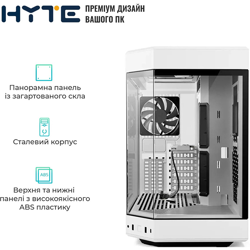 Зовнішній вигляд Корпус HYTE Y60 White (CS-HYTE-Y60-WW)