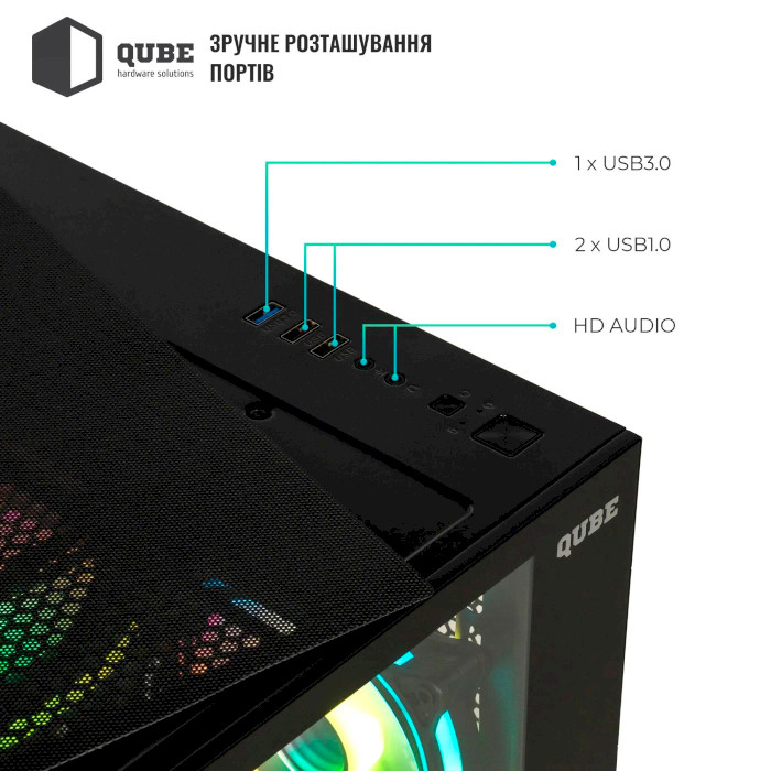 Покупка Корпус QUBE REEF ARGB Black (REEF_GBNU3)