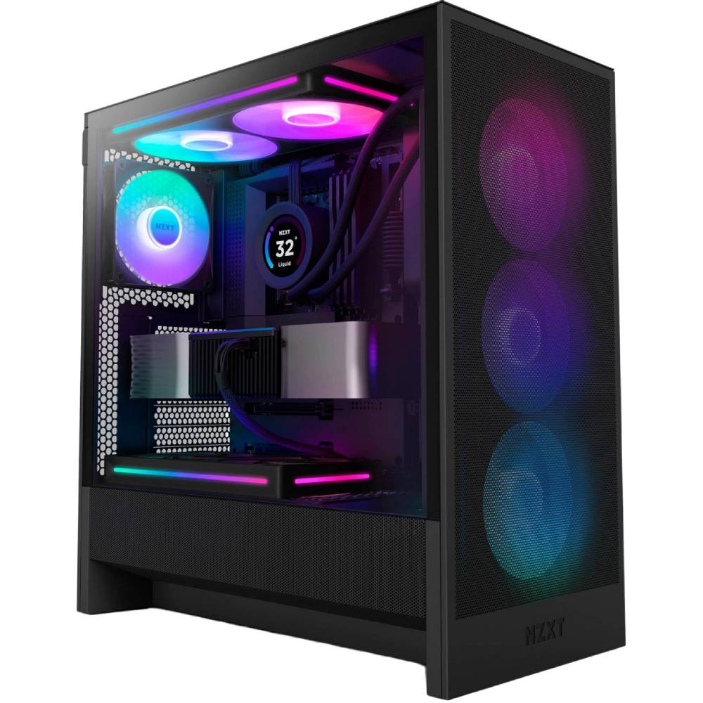 Корпус NZXT H5 Flow RGB Compact Mid-Tower ATX Case with RGB Fans All Black (CC-H52FB-R1)