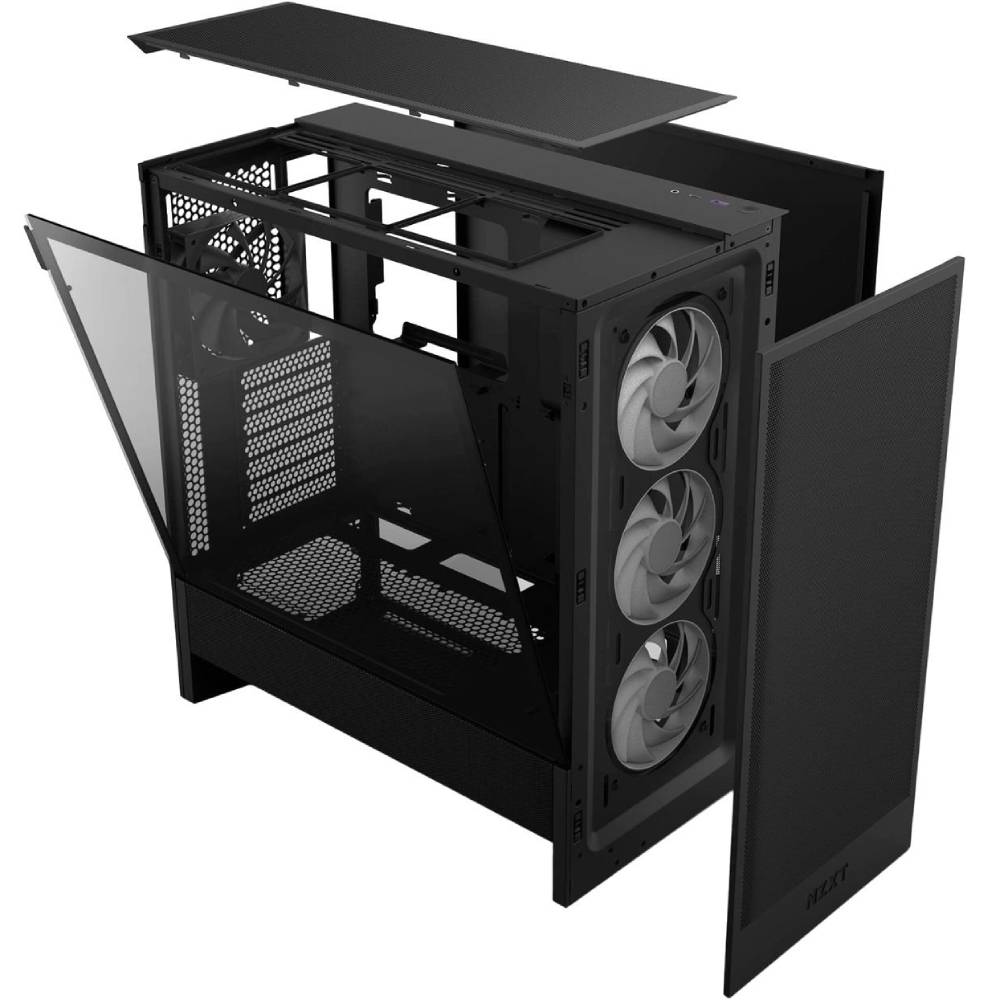 В Україні Корпус NZXT H5 Flow RGB Compact Mid-Tower ATX Case with RGB Fans All Black (CC-H52FB-R1)