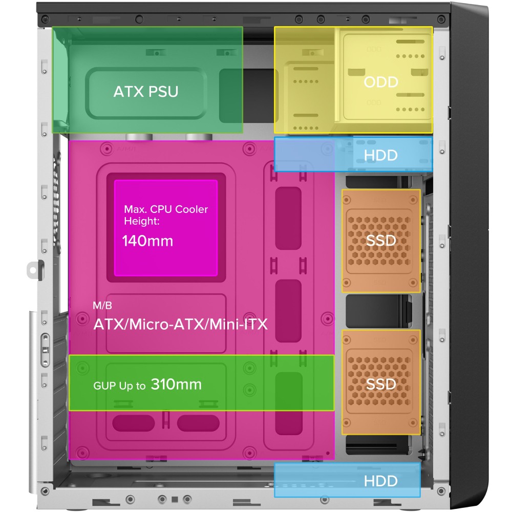 В Фокстрот Корпус 2E TeamX TMX01 с БП 2E ATX400W ATX черный (2E-TMX01)