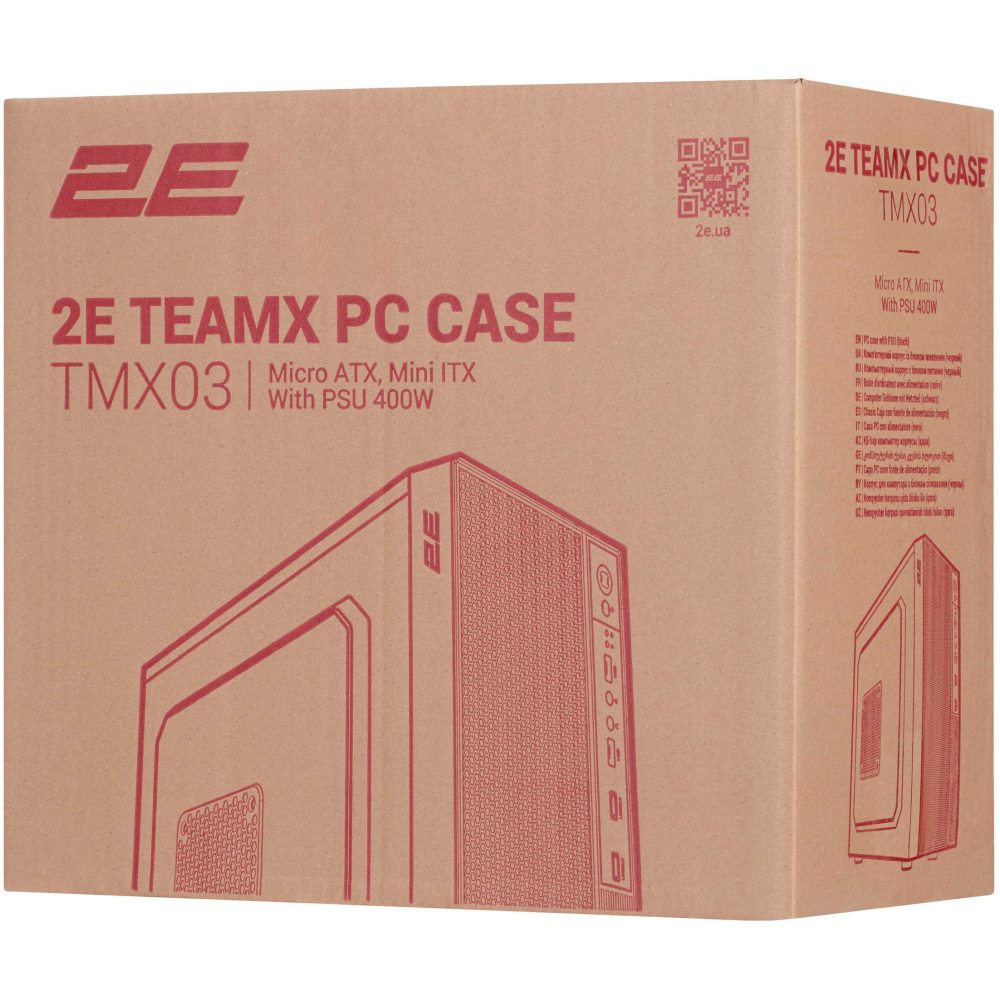 В Фокстрот Корпус 2E TeamX TMX03 с БП 2E ATX400W, mATX черный (2E-TMX03)