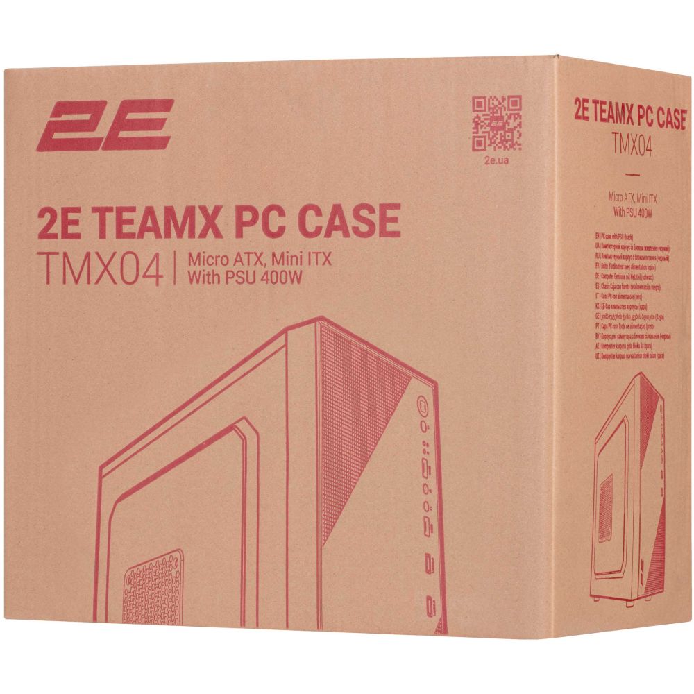 В Фокстрот Корпус 2E TeamX TMX04 с БП 2E ATX400W, mATX черный (2E-TMX04)