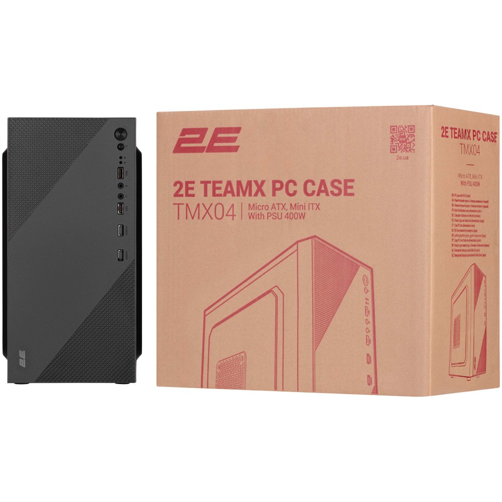 В интернет магазине Корпус 2E TeamX TMX04 с БП 2E ATX400W, mATX черный (2E-TMX04)