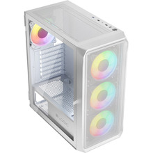 Корпус LOGICCONCEPT PORTOS MESH+GLASS ARGB fans 4x120mm WHITE