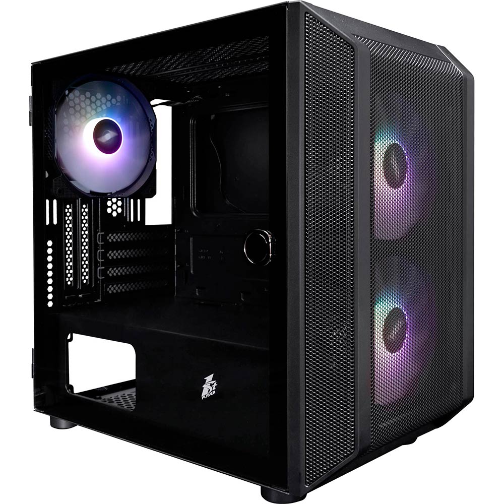 Корпус 1STPLAYER D3-BK-3F7-14 Black (6977916593497)