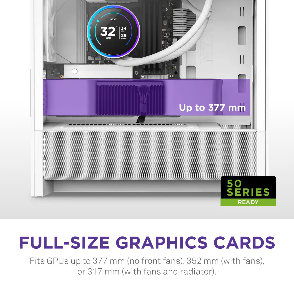Корпус NZXT H3 Flow White (CC-H31FW-01) Размер материнской платы (макс.) micro-ATX