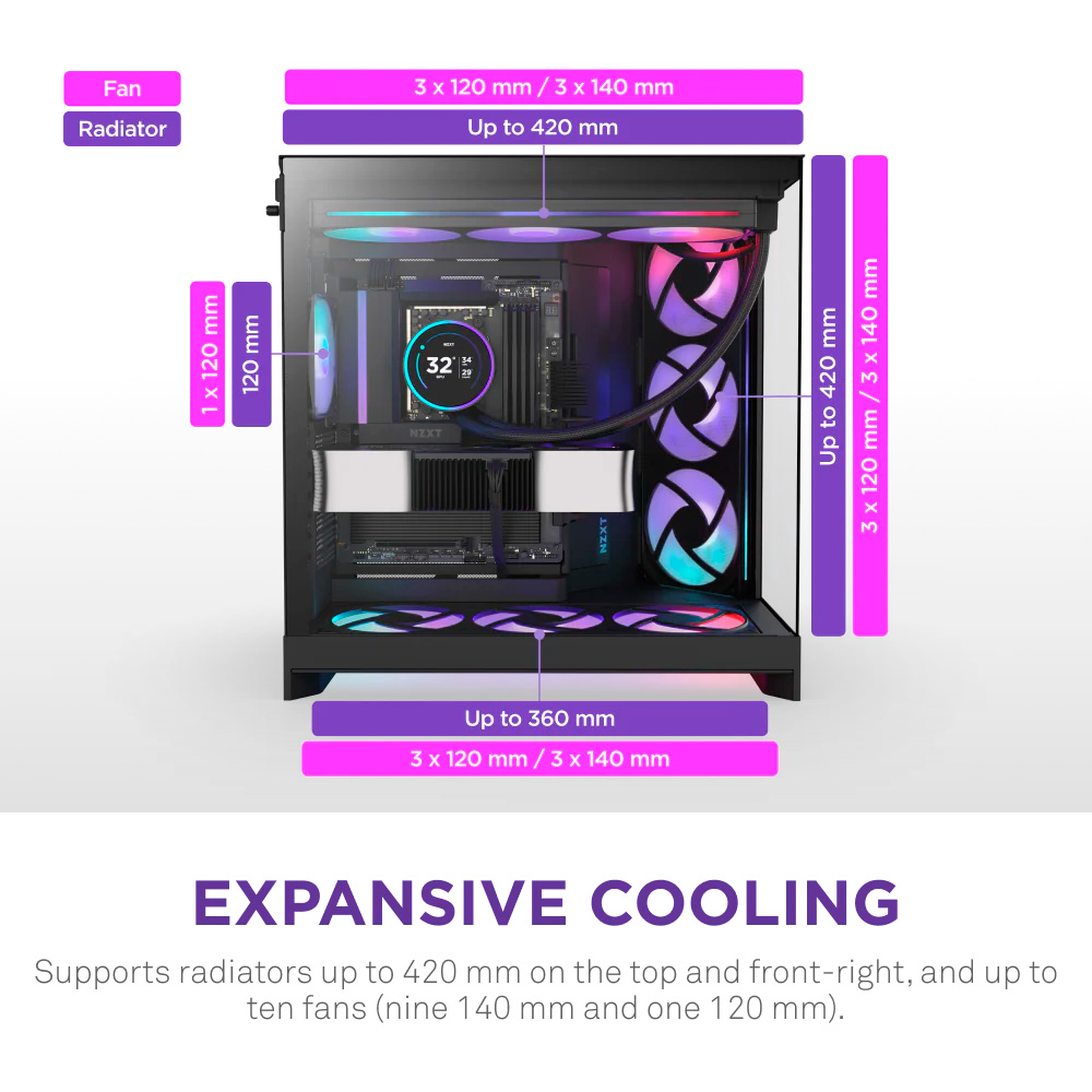 Корпус NZXT H9 Flow RGB Black (CM-H92FB-R1) Тип Midi-Tower
