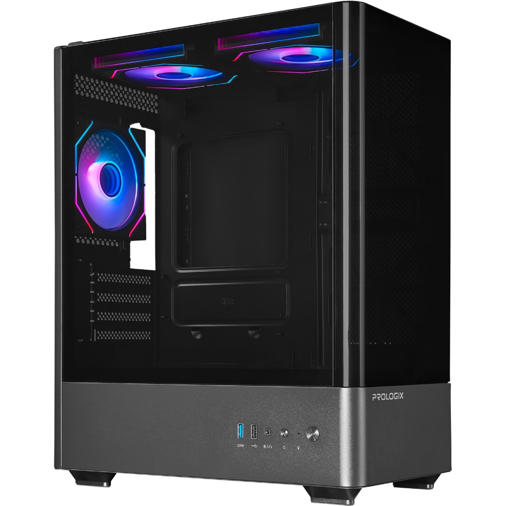 Корпус PROLOGIX Lumi GM-01AB Glass Black Тип Midi-Tower