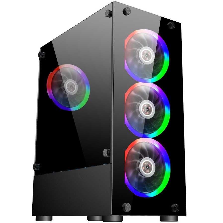 Корпус 1STPLAYER V2-A-BK-4F1 Black без БЖ