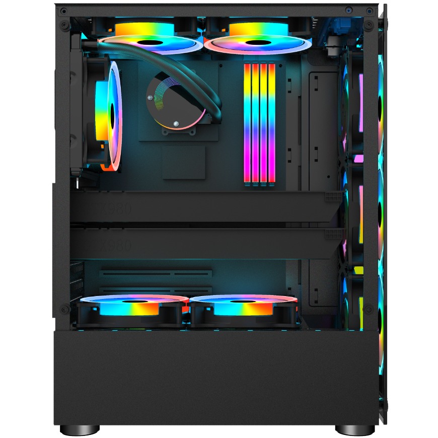 Корпус 1STPLAYER V2-A-BK-4F1 Black без БЖ Тип Midi-Tower