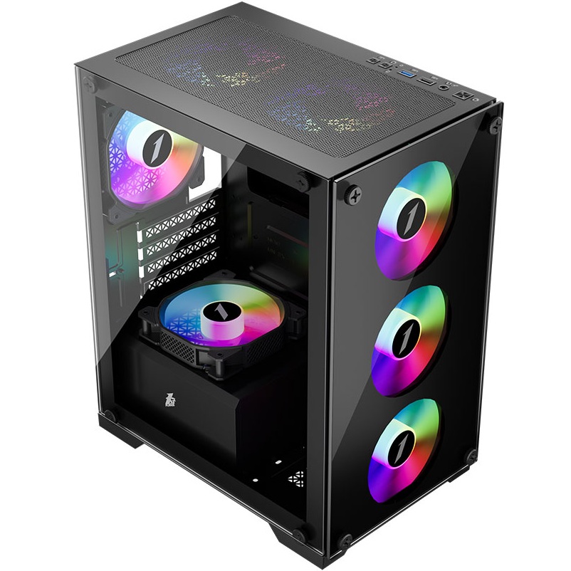 Корпус 1STPLAYER X2-M-BK-4F1 Black (X2-M-BK-4F1) Размер материнской платы (макс.) micro-ATX