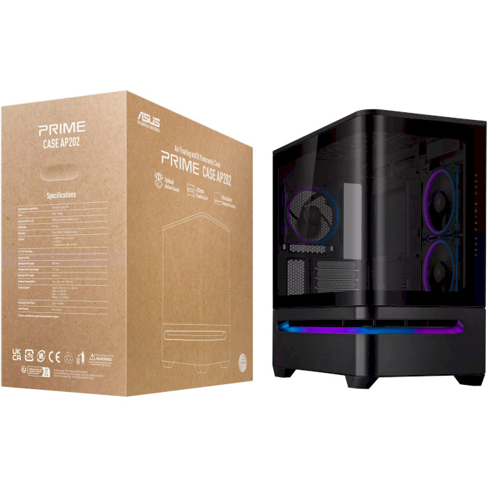 Фото 18 Корпус ASUS Prime AP202 ARGB Tempered Glass Black (90DC00P0-B19000)