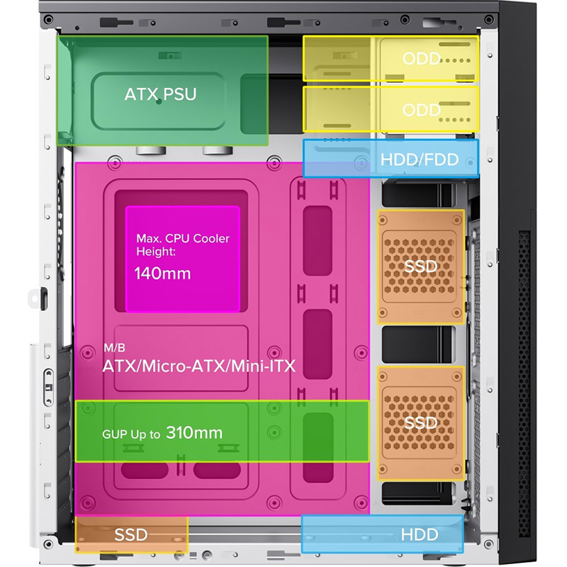 Покупка Корпус GAMEMAX Black (ET-213-NP-2U3-TYC-CR-PM)