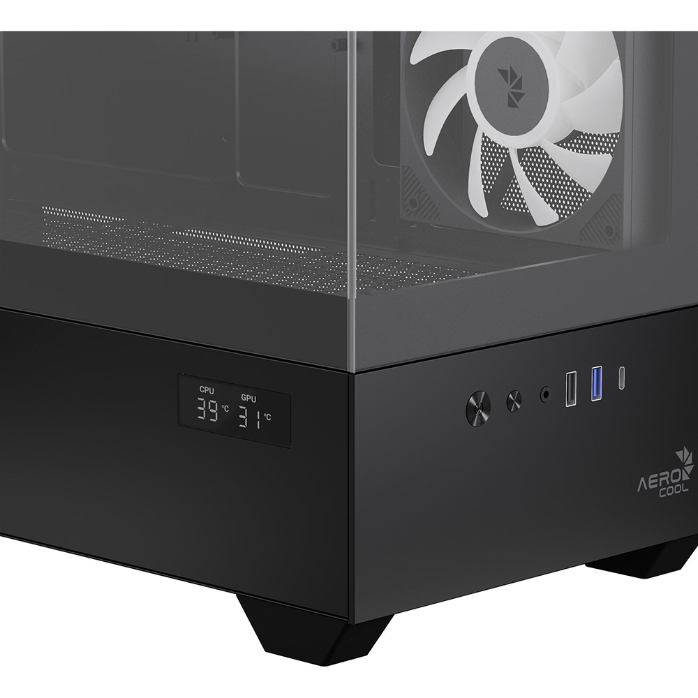 Фото Корпус AEROCOOL P300D Digi-G-BK-v1 Black (ACCS-PN05033.11)