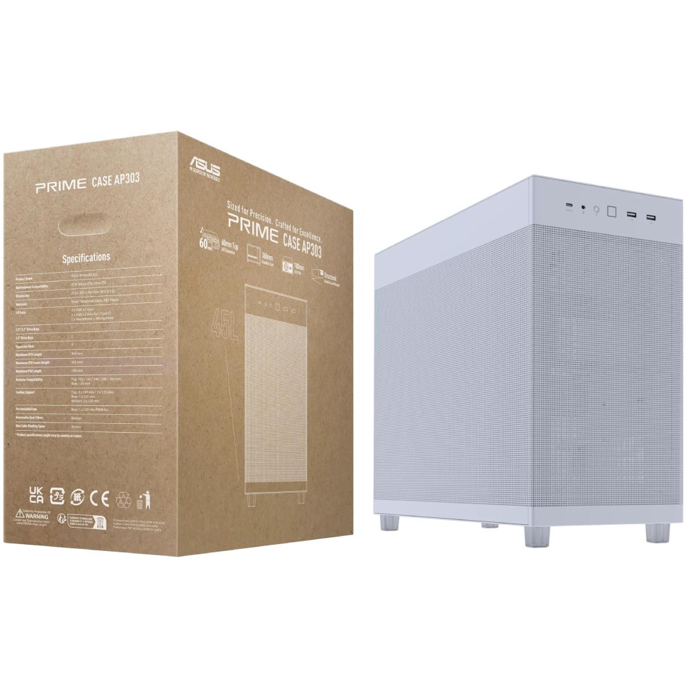 Обзор Корпус ASUS Prime AP303 Mesh White (90DC00V3-B39000)