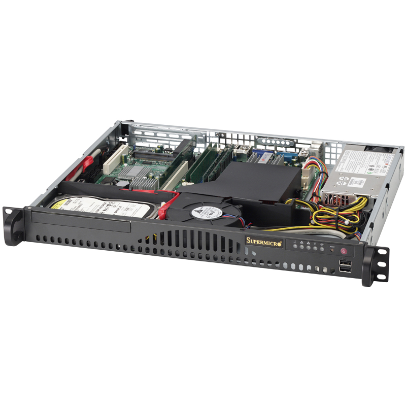 Корпус SUPERMICRO 1U 200W BLACK CSE-512-203B