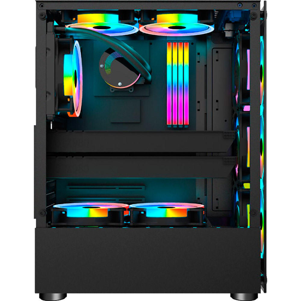 Корпус 1STPLAYER Rainbow V2-A-R1 Color LED Black без БЖ Тип Midi-Tower