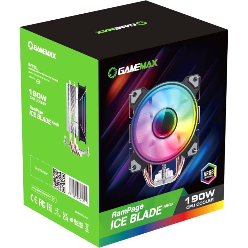 Кулер процессорный GAMEMAX Ice Blade Argb Для сокета 1700