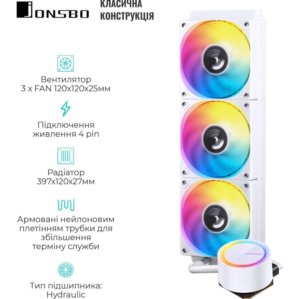 Система водяного охлаждения JONSBO TG-360 White Для сокета 1150