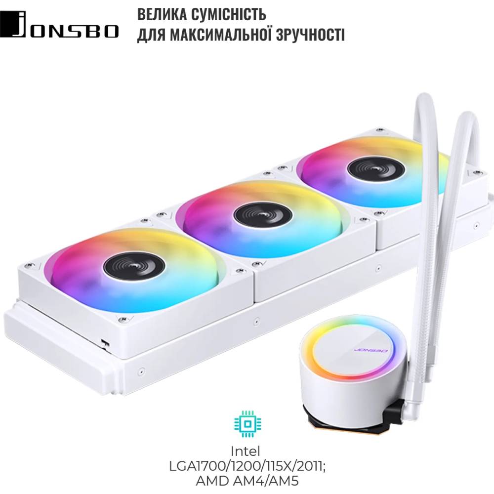 Система водяного охлаждения JONSBO TG-360 White Для сокета 1700