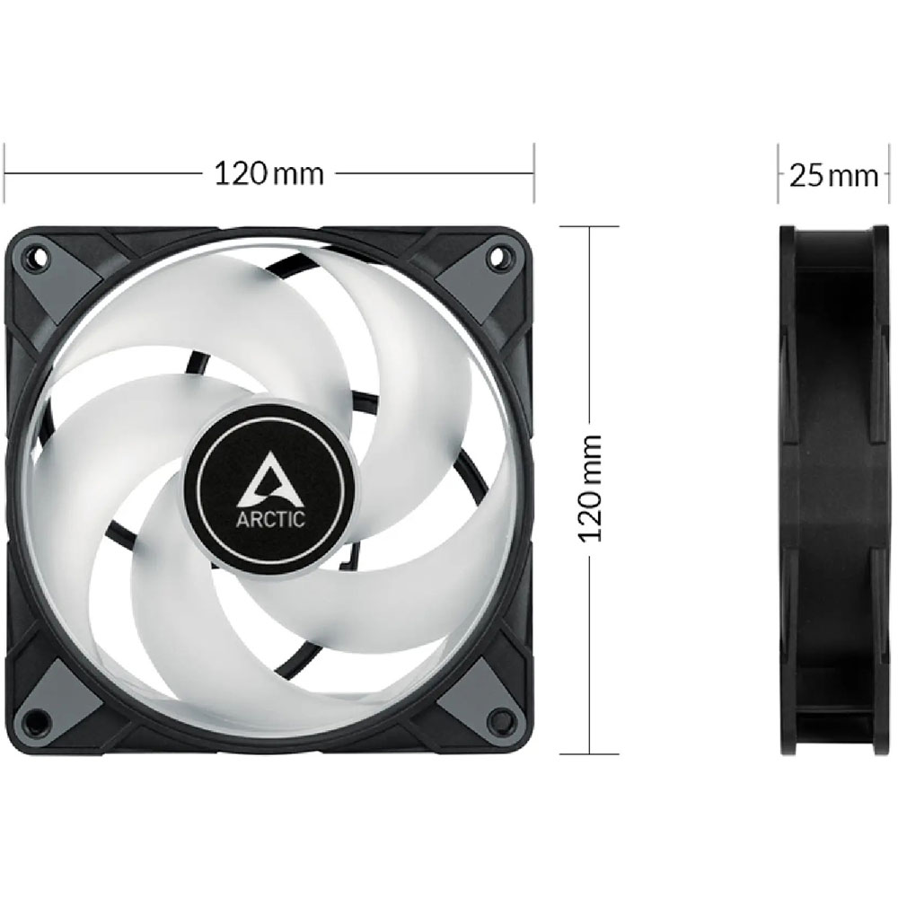 Кулер корпусный ARCTIC P12 PWM PST A-RGB 0dB Black (ACFAN00231A) Конструкция системы охлаждения кулер