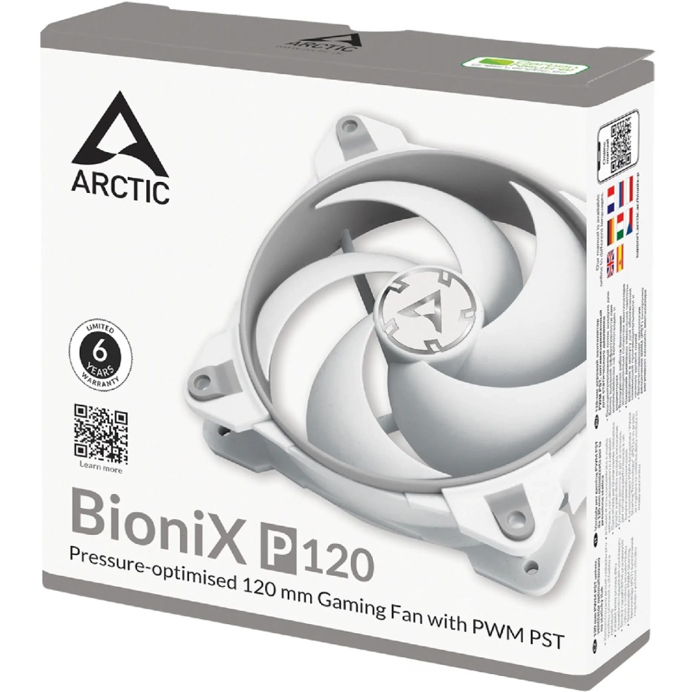 Кулер корпусний ARCTIC BioniX P120 Grey/White (ACFAN00167A) Діаметр вентиляторав, мм 120