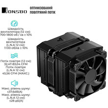 Кулер процесорний JONSBO HX7280 Black 140mm