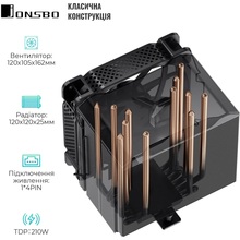 Кулер процесорний JONSBO HX6240 Black