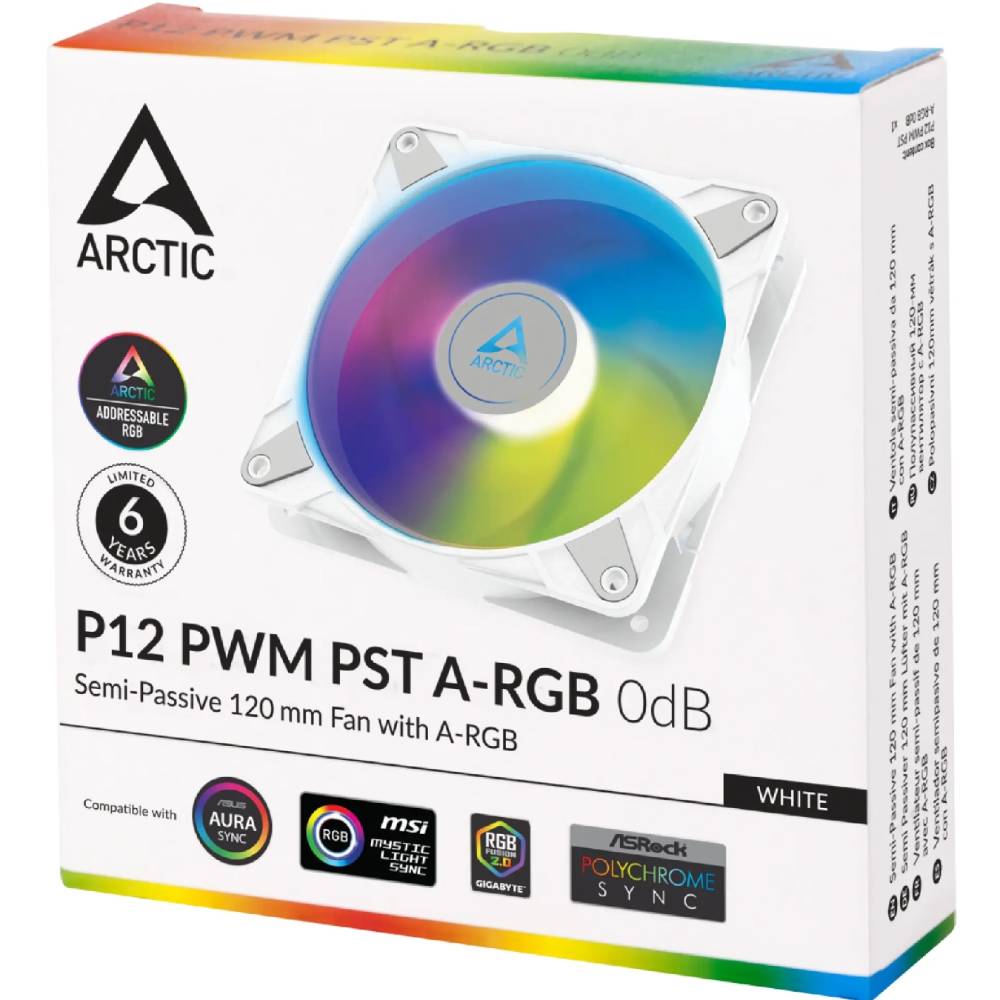 Кулер корпусний ARCTIC P12 PWM PST A-RGB White (ACFAN00254A) Конструкція системи охолодження кулер