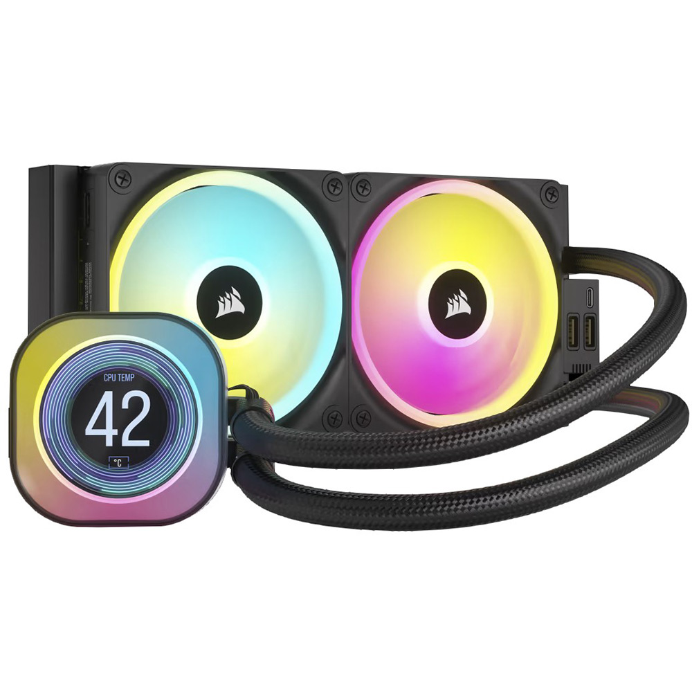 Система водяного охлаждения CORSAIR iCUE Link H100i LCD RGB Liquid Black (CW-9061007-WW) Система водяного охлаждения CORSAIR iCUE Link H100i LCD RGB Liquid Black (CW-9061007-WW)