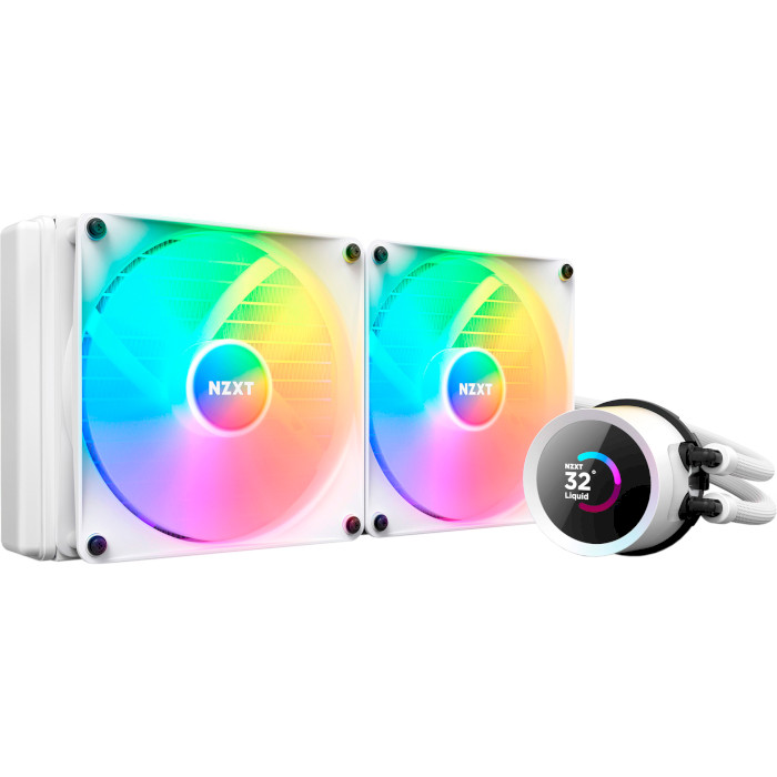 Система водяного охолодження NZXT Kraken RGB 280mm AIO кухонний кулер W/Display RGB Hub Fans White (RL-KR280-W1) Система водяного охолодження NZXT Kraken RGB 280mm AIO кухонний кулер W/Display RGB Hub Fans White (RL-KR280-W1)