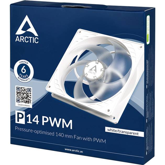 Кулер корпусный ARCTIC P14 PWM White/Transparent (ACFAN00223A) Конструкция системы охлаждения кулер